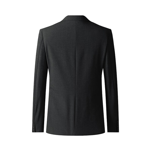 Lilang Youth Business Men's Wear Light and Dark Stripes Suit Men's Double-Breasted Peaked Collar Anti-Wrinkle Suit Two-piece Set Gray Coffee (1YA) 165A