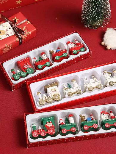 Christmas gifts children's toys Christmas Eve Christmas small gifts train decoration kindergarten creative jewelry ornaments new elderly calendar + handbag + wrapping paper