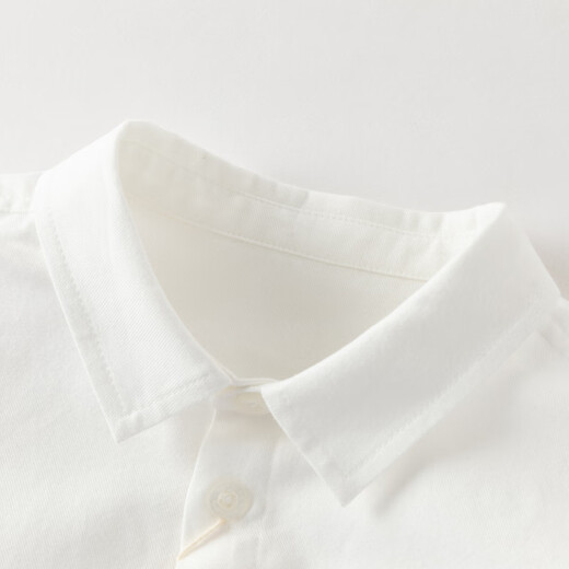 DAVE&BELLA 2026 Spring New Boys' Shirts Pure Cotton Children's White Shirts Fashionable Boys' Tops Children's Bottoming Shirts White Ready in Stock 110 cm (Recommended Height 100-110cm)
