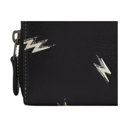 COACH Lightning Bolt Print Leather Wallet Men's Black Black 1 Black 2