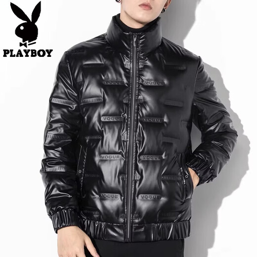花花公子高档轻薄羽绒服男士亮面鸭绒上衣2025年冬季新款休闲保暖外套男装 2086蓝色 M 推荐90-110斤
