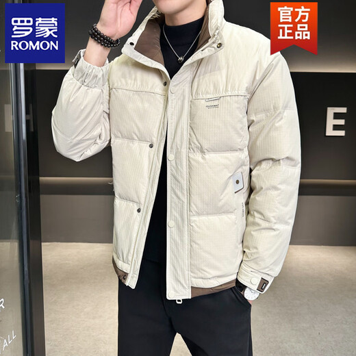 罗蒙（ROMON）羽绒服男士冬季2025年新款加厚潮牌韩版休闲百搭男装轻薄保暖外套 白色 M