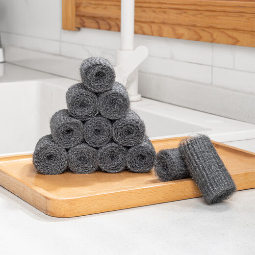 Sungsa Japanese kitchen brush stainless steel wire ultra-fine steel wool disposable pot washing bowl brush polishing cleaning ball 2 packs (12 pieces)