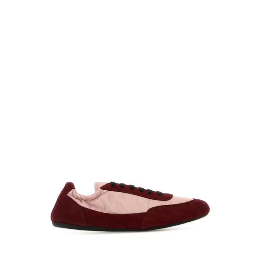 PRADA SS26 light luxury women's TWO TONE RE NYLON AND COLLAPSE suede sneakers Mulloured 20 | 38.5