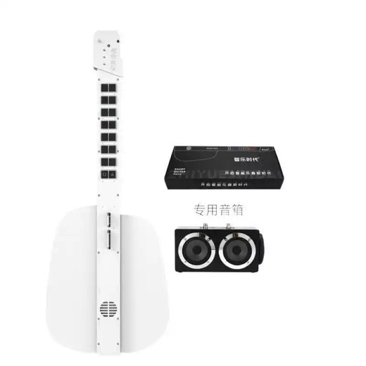 He Jiagong's all-in-one string-less smart manual and automatic guitar for playing and singing, beginner's guitar, entry-level electronic, solid wood color, entry-level model, 3 tones + speaker + microphone