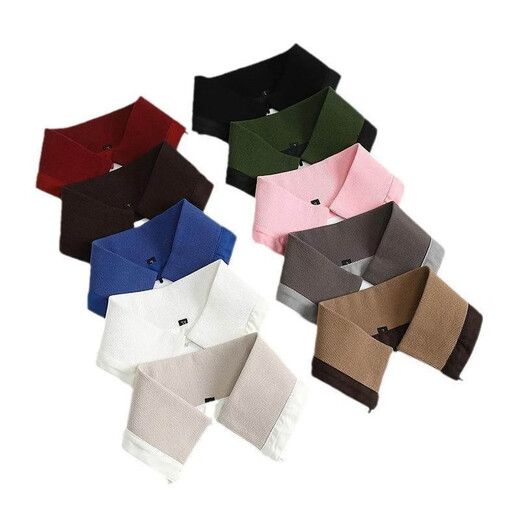 Silisa Down Jacket Collar Anti-Dirty Artifact Accessory Covered Collar Replacement Threaded Protective Cover Cotton Clothes Collar Protector Knitted Fake Collar Black + Free Thread Wrapped Button M