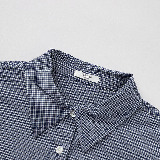 BALABALA Shopping mall same style BALABALA children's clothing children's long-sleeved shirt girls 2026 new spring clothing pure cotton plaid blue tone 00388 165