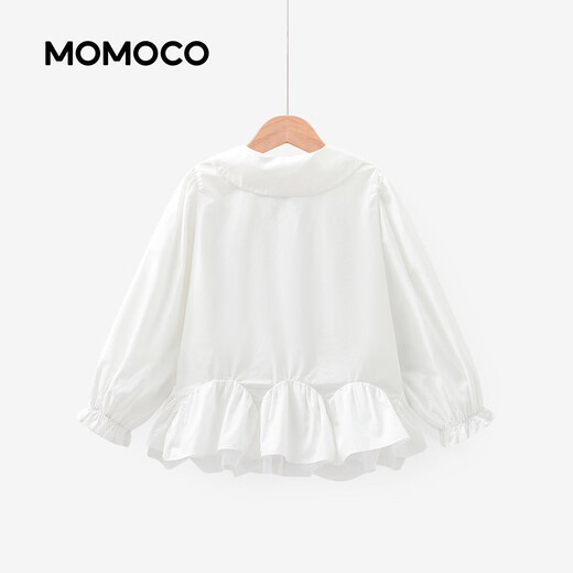 Mami Maka (MOMOCO) children's clothing girls' shirts 2026 spring style medium and large children's fashionable and versatile sweet shirts white 140
