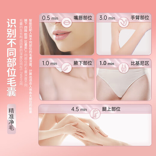 OVL Freezing Point Hair Removal Device, Laser Hair Removal Device, Medical Painless Hair Removal Device, Household Shaving Device, Whole Body Armpit Hair Removal, Birthday Gift for Boyfriend and Girlfriend, Luo Ying Powder, Standard Style.