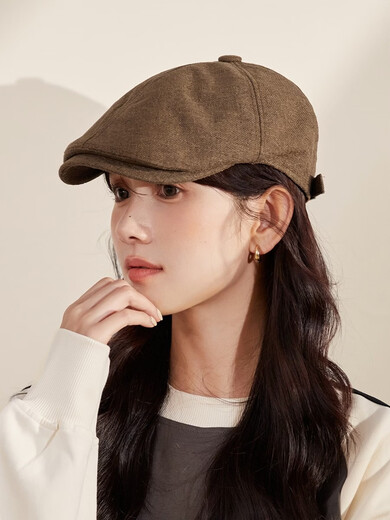 San Rodeo forward hat newsboy hat Japanese style cotton and linen painter hat popular brand all year round reverse newsboy hat men card apricot color one size (55-59cm) adjustable b