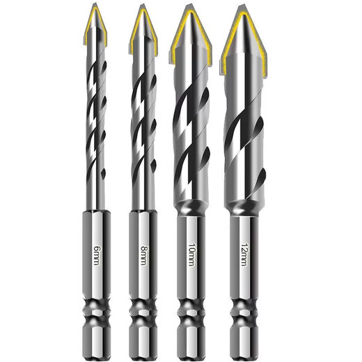 Ye Yu super-hard eccentric drill bit hand electric drill special-grade punching round hole drilling brick full tile drill bit for concrete super-hard eccentric drill 6mm 10 pieces