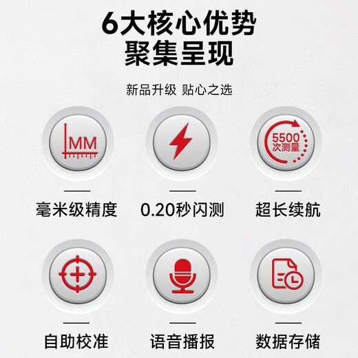 DELIXI ELECTRIC rangefinder infrared laser ruler handheld millimeter high-precision electronic ruler household room measuring instrument lithium battery voice 50m