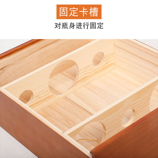 Fantasy Red Wine Box Three Packs of Wine Wooden Box Packaging Gift Box 3 Wooden Boxes Red Wine Packaging Three Spray Painted