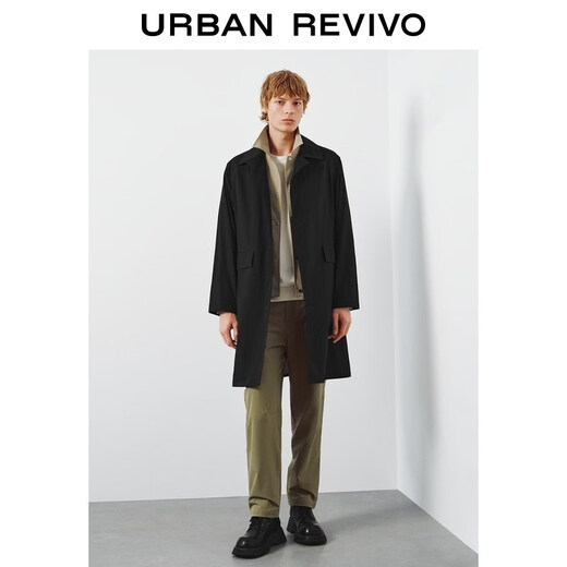 UR2026 Spring New Men's Casual Functional Lapel Zipper Pocket Windbreaker UMT160004 Black XS