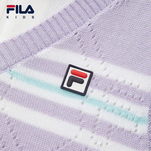 FILA children's clothing dress 2026 spring new style girls and children's fake two-piece woolen pleated skirt cloud white-WT 105