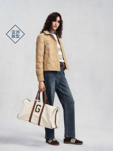 GANT25 new winter women's short white goose down lapel silhouette light warm casual down jacket 107-off-white M