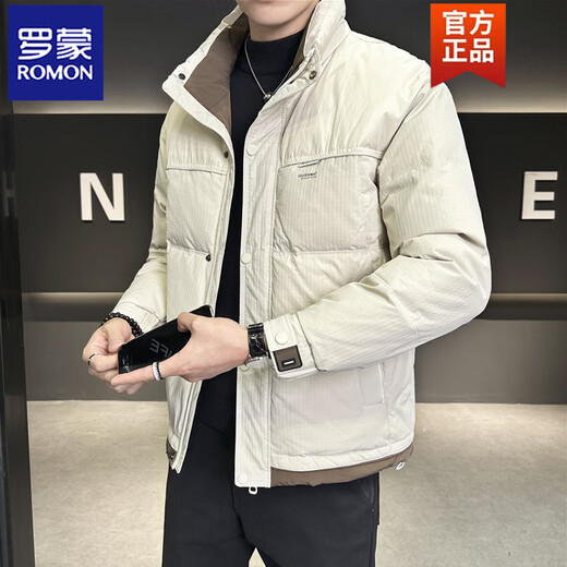 罗蒙（ROMON）羽绒服男士冬季2025年新款加厚潮牌韩版休闲百搭男装轻薄保暖外套 白色 M