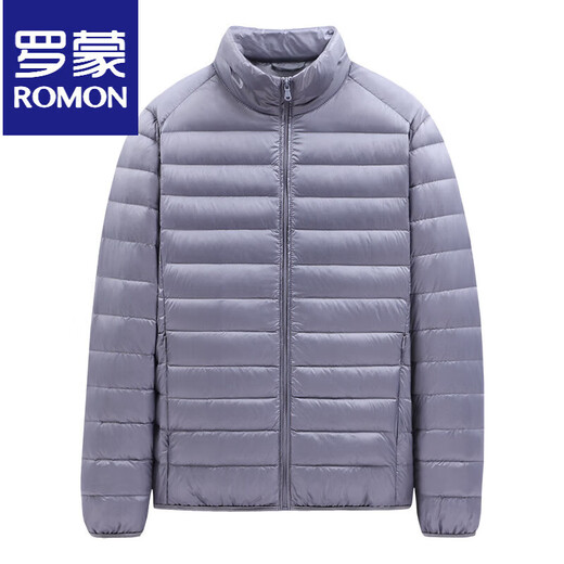 罗蒙（ROMON）2025年冬季新款轻薄羽绒服男立领90%鸭绒运动轻便保暖外套情侣款 90182黑色 均码 (95-115斤)