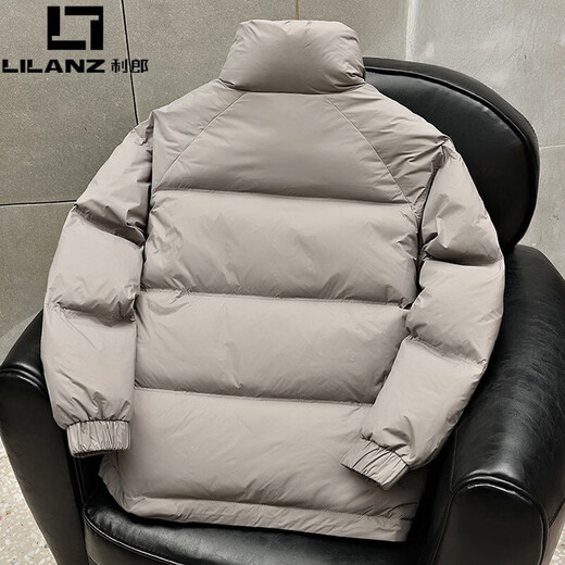 利郎（LILANZ）温暖轻薄款羽绒服男冬季2025新款痞帅立领防寒服黑金发热冬装外套 灰色 3XL