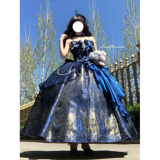 Chongyou lolita flower wedding evening dress female sexy student day adult ceremony annual meeting host princess dress green L