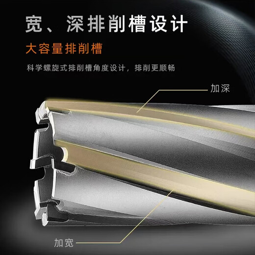 SHHSTOOLS Chuangheng Carbide Hollow Drill Bit 14 65mm Deep 75mm Steel Plate Drill Nesting Drill Core Drill Right Angle Shank 14*75