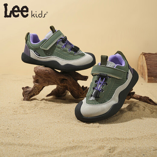 LEE KIDS children's sports shoes men's and women's running shoes 26 spring new running shoes non-slip wear-resistant casual shoes military green 26 inner length 17.0cm suitable for feet 16.0-16.5cm long