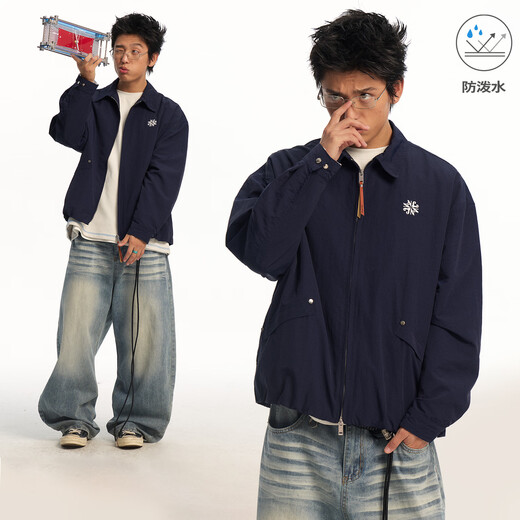 Jiangnan NewJNXS водоотталкивающая и износостойкая базовая рабочая куртка с объемной вышивкой, весенняя свободная и универсальная куртка фиолетового цвета S