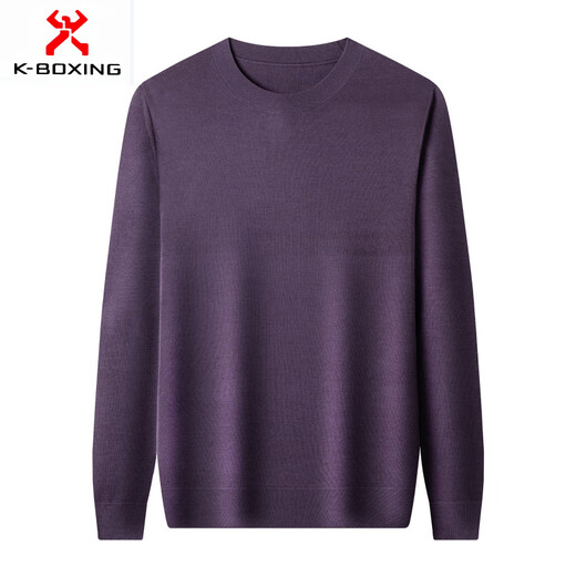 KBXNG Jinba business men's flat worsted wool sweater round neck pullover autumn and winter long-sleeved men's bottoming shirt casual business men white one size 110