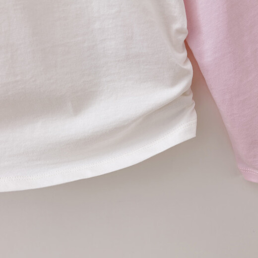 MARC&JANIE Marc & Jane Nautical Movement Girls Contrast Color Smocked T-shirt Children's Tops 2026 Spring New Style 560160 Hibiscus Pink 160 cm (recommended height 151-160cm)