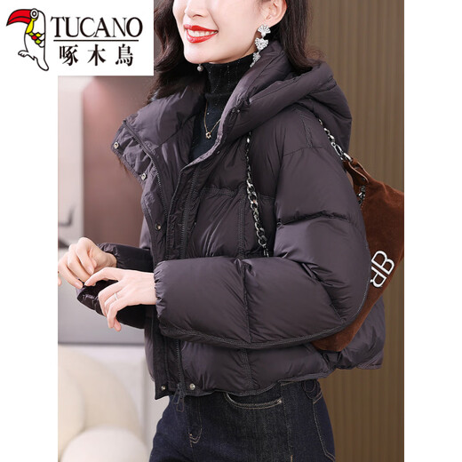 Woodpecker (TUCANO) brand white duck down 2026 new high-end fashion bun jacket thickened white duck down jacket Angora red M suitable for 105-115 Jin Jin is equal to 0.5 kg