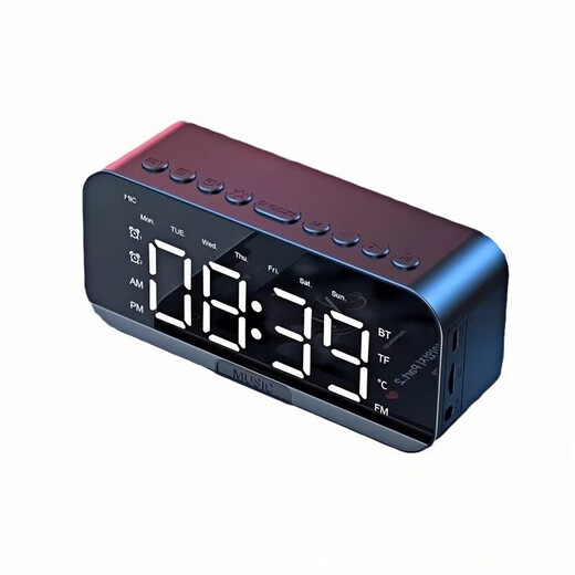 Yingtang Bluetooth wireless high-quality high-end smart speaker for students, powerful wake-up alarm clock artifact reminder, smart voice AI version - black