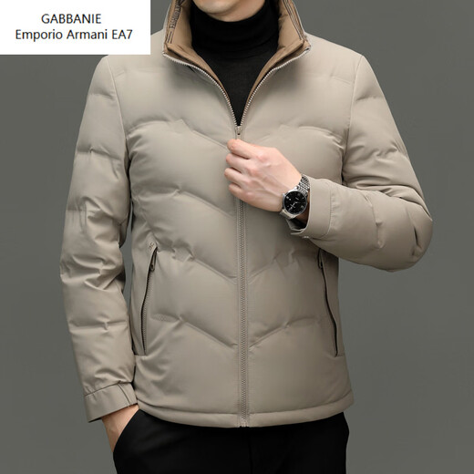 Emporio Armani EA7 Armani 2026 winter new down jacket men's casual solid color stand-up collar white duck down warm down middle-aged men gray M 170