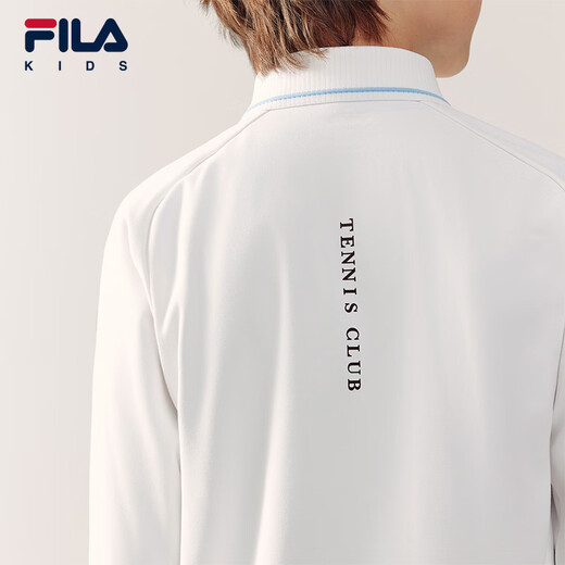 FILA antibacterial function FILA children's clothing long-sleeved 2026 spring new men's and older children's POLO shirts Jade White-WT 170