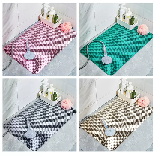 Yusenyi PVC plastic floor mat bathroom shower room entry door non-slip waterproof waterproof door mat thickened anti-fall pink 0.9 meters wide x 10 meters long