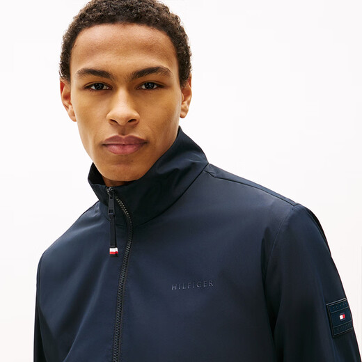 Tommy Hilfiger【防泼水】26春夏新款男装户外潮流休闲运动立领单夹克外套 藏青色DW5 2XL （推荐：180-200斤）