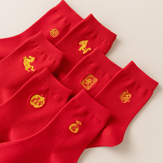 Miss Polly's 2026 Year of the Horse zodiac year socks, bright red socks, boat socks, shallow socks, New Year's gift for women and men who belong to the horse year. Year of the Horse shallow socks_ Comes with exquisite gift box and gift bag, 5 pairs, one size fits all, women's style (35-40)