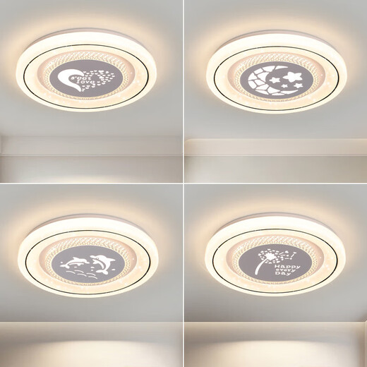 Bedroom lamp ceiling lamp modern simple led master bedroom lamp 2025 new internet celebrity hot style restaurant room lamp love 40cm-three-color light-36 watts