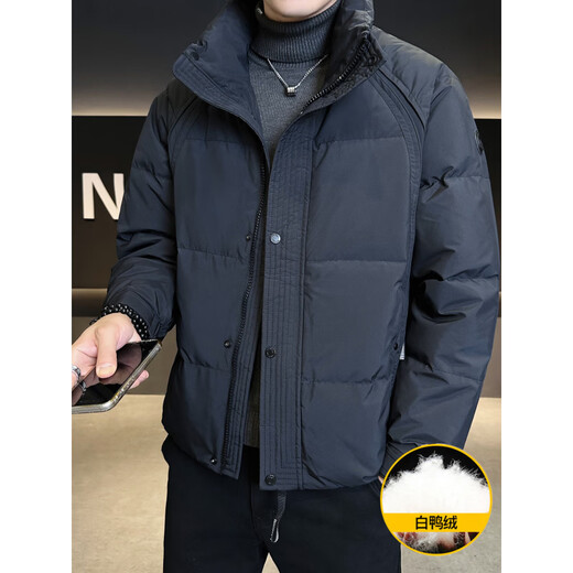 KBXNG劲霸冬季新款男士立领羽绒服短款潮流帅气上衣服加厚保暖防寒外套 紫色 M