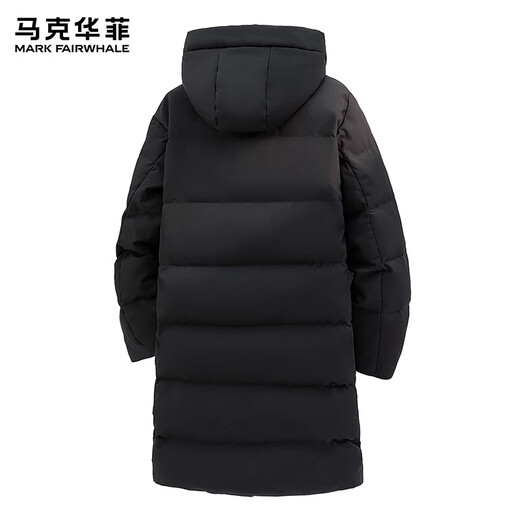 马克华菲（MARK FAIRWHALE）美式复古休闲长款羽绒服男士2025年冬季新款宽松保暖加厚潮牌上衣 冰川蓝色 【官方正品】 L 【建议120-140斤】