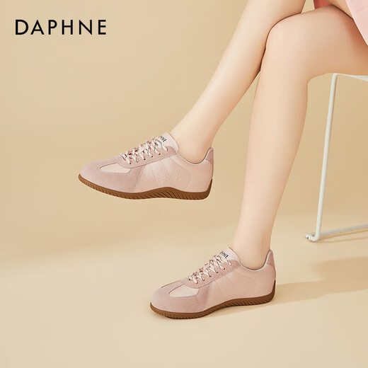 DAPHNE Daphne flat moral training shoes for women 2026 spring new women's shoes versatile soft sole casual shoes pink single layer heel height 3cm 35 (225mm) standard size