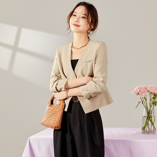TERRE BLEUE Small Suit Women's 2026 Spring and Autumn New Style Commuting Short Suit Jacket Women's Loose Versatile Slim Top