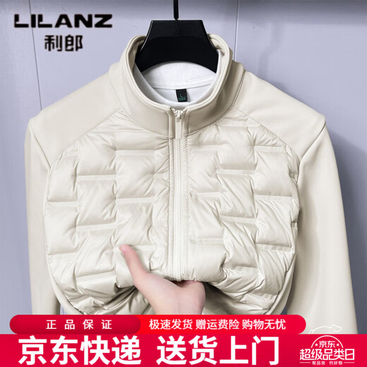 利郎（LILANZ）男士立领拼接轻薄羽绒服外套短款90白鸭绒2026秋冬季新款休闲夹克 黑色 M