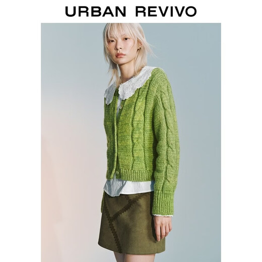 UR2026 Spring New Women's Casual Cable Breasted Round Neck Short Knitted Cardigan UYL960001