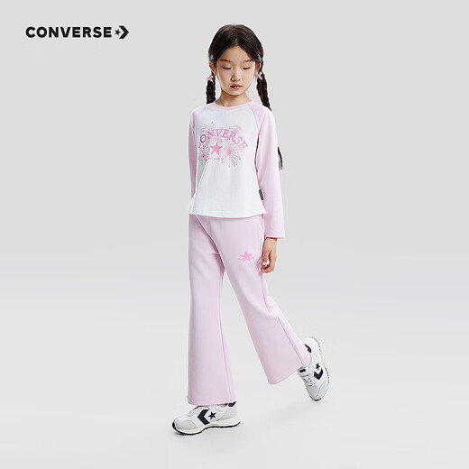 Converse Girls' Raglan Sleeve Long T2026 Spring New Moisture-Absorbent Breathable Children's Soft and Comfortable Top