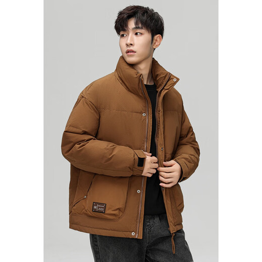 Snow Flying (SNOWFLYING) high-end down jacket men's winter new stand-up collar versatile bread coat thickened warm trendy brand work jacket trendy off-white XL men's 2025 new style recommended 140-160Jin Jin equals 0.5 kg