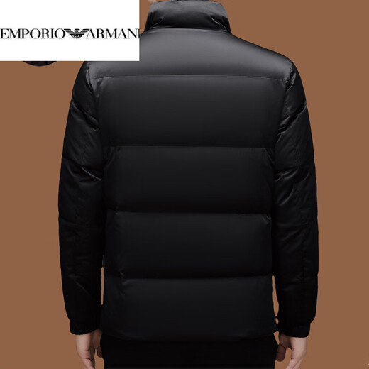 EMPORIO ARMANI Armani Пуховик Мужская зимняя мода Повседневная короткая мужская утепленная куртка с воротником-стойкой на утином пуху черная (высококлассная одежда) L 175