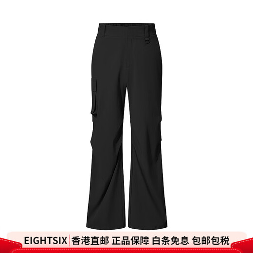 BOSIDENG 2025 New Casual Pants Women's Loose Multi-Pocket Wide-Leg Pants High-Waisted Slim Straight-leg Pants Micro-Boots Black_8056 L 170_74A