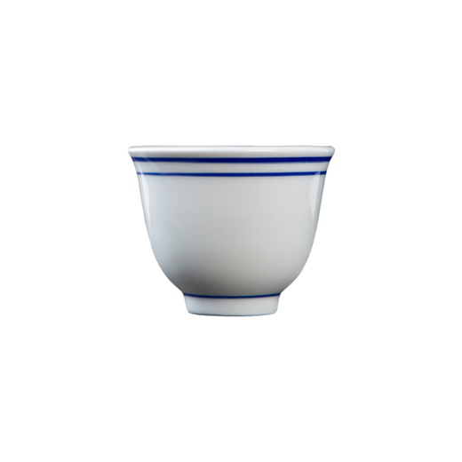 Tuojin Jingdezhen ceramic wine glass, spirit cup, blue rim small wine cup, Chinese style nostalgic coarse porcelain blue and white porcelain wine cup, coarse porcelain blue rim 20ml small wine cup