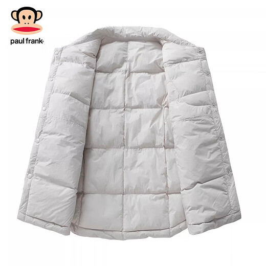 大嘴猴（paul frank）日系简约休闲羽绒服男士2026年春季新款宽松保暖防寒时尚百搭上衣 黑色 【90%白鸭绒】 M 【建议90-125斤】