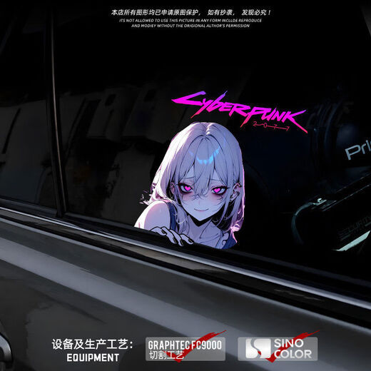 Litian Car Sticker Dopamine Beauty Car Window Glass Personalized Waterproof Decorative Sticker Electric Vehicle Scratch Covering Sticker 532-02 Transparent PET